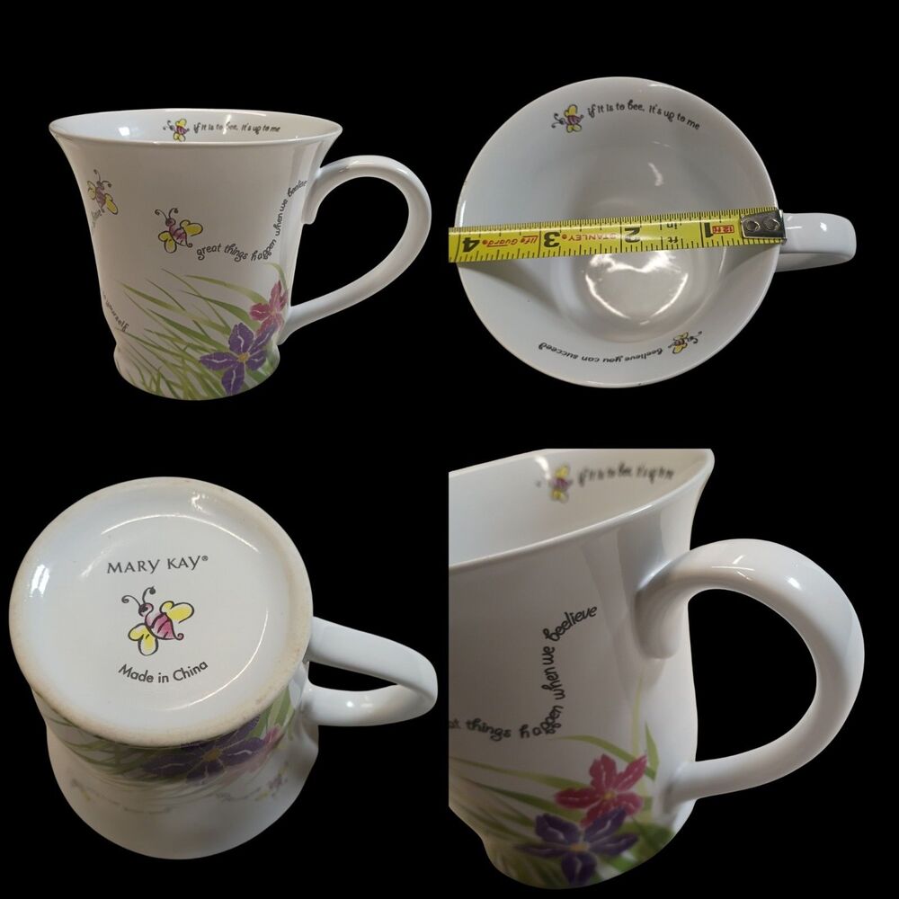 MARY KAY Bee True To Yourself Coffee Tea Mug Believe With Your heart Succeed Cup